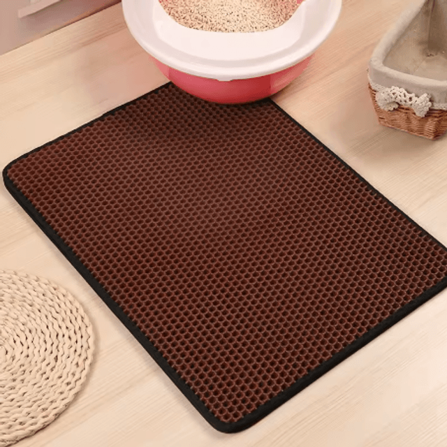 Tapis piège de litière imperméable pour chat, imperméable, double couche, pliable,  lavable