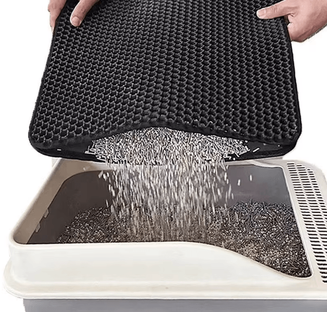 Tapis piège de litière imperméable pour chat, imperméable, double couche, pliable,  lavable
