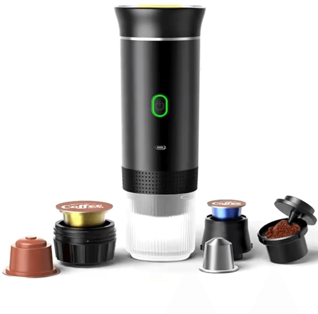 Machine à Café Espresso modes de capsule 3-in-1 cafetière Portable sans fil à batterie Rechargeable , pour voiture maison Bureau Camping...  
