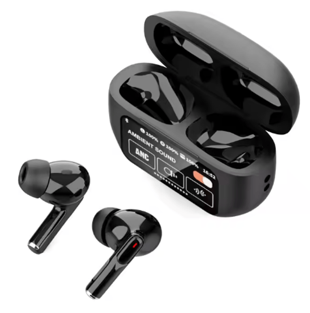 Écouteurs Bluetooth 5.4 avec suppression du bruit , boîtier à écran tactile Casque OEM ANC ENC True Wireless