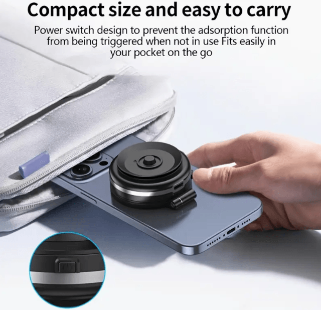 Nouveau support Magnétique ventouse à Aspiration Électrique pour Téléphone Portable ,  Rotatif à 360°, Convient pour Voiture/Salle de Sport/Miroir...
