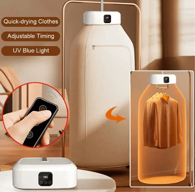 Sèche-linge portable intelligente , Multifonctionnelle ,Chauffage rapide Séchage des vêtements Silencieux et à faible consommation d’énergie