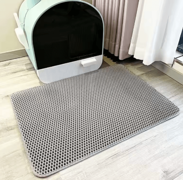 Tapis piège de litière imperméable pour chat, imperméable, double couche, pliable,  lavable