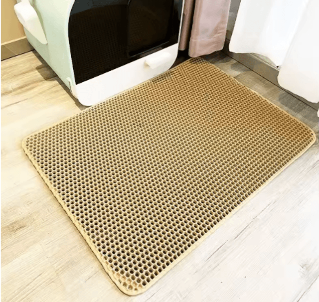 Tapis piège de litière imperméable pour chat, imperméable, double couche, pliable,  lavable