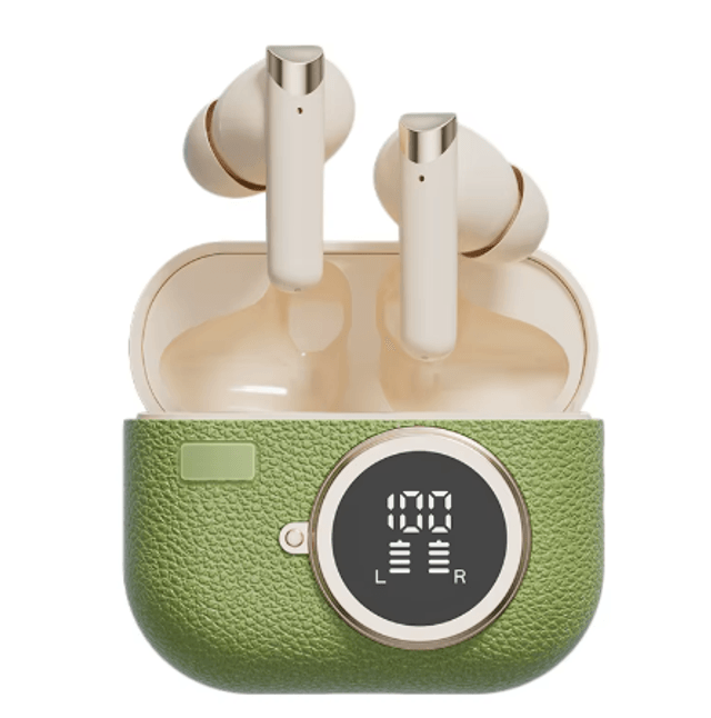 Écouteurs ECRAN LCD Sans fil Bluetooth v5.3  intra-auriculair Annulation du bruit environnemental Surface, plastique, cuir