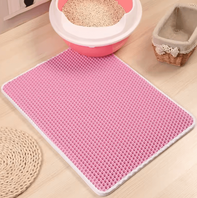 Tapis piège de litière imperméable pour chat, imperméable, double couche, pliable,  lavable