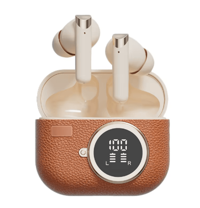 Écouteurs ECRAN LCD Sans fil Bluetooth v5.3  intra-auriculair Annulation du bruit environnemental Surface, plastique, cuir