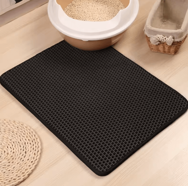 Tapis piège de litière imperméable pour chat, imperméable, double couche, pliable,  lavable