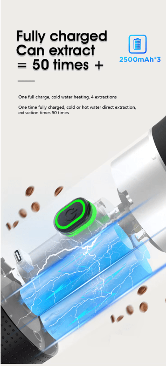 Machine à Café Espresso modes de capsule 3-in-1 cafetière Portable sans fil à batterie Rechargeable , pour voiture maison Bureau Camping...  