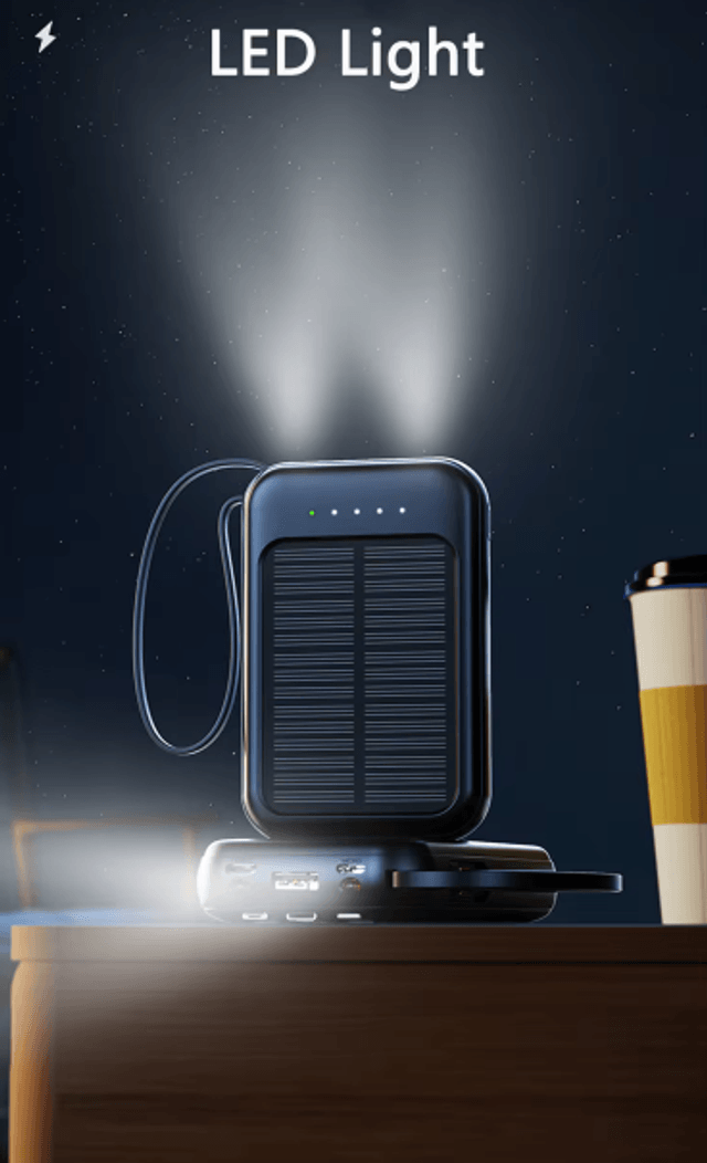 Le power Ultra Puissant batterie solaire 4 en 1 capacité de 50000mAh,30000mAh,     20000mAh, avec torche LED , fiable pour tout appareil électronique