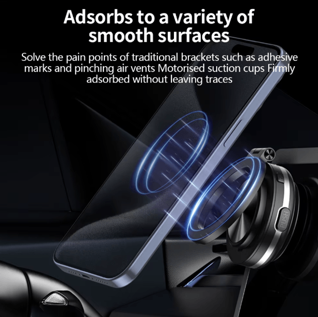 Nouveau support Magnétique ventouse à Aspiration Électrique pour Téléphone Portable ,  Rotatif à 360°, Convient pour Voiture/Salle de Sport/Miroir...