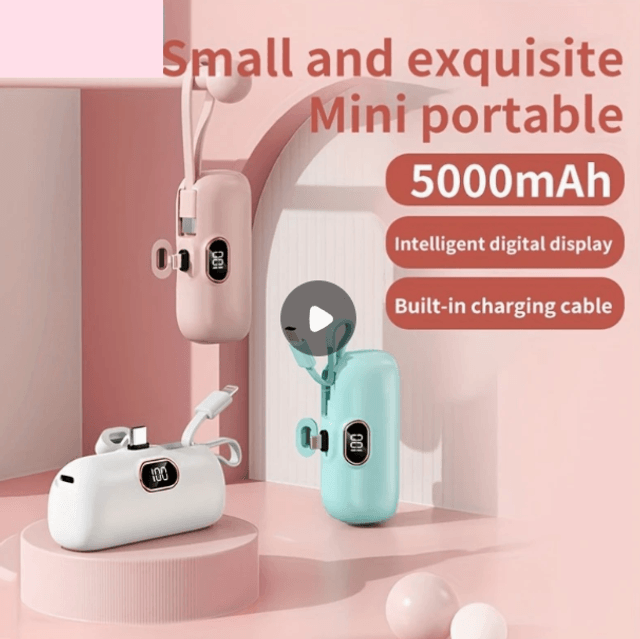 mini Batterie 5000 mAh externe , rechargeable Ultra Puissant avec connecteur USB-C  pour iPhone/14/13/12 Pro Max/iPad Pro/Samsung Android...