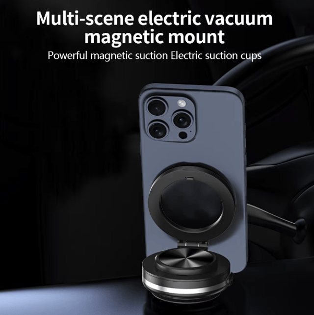 Nouveau support Magnétique ventouse à Aspiration Électrique pour Téléphone Portable ,  Rotatif à 360°, Convient pour Voiture/Salle de Sport/Miroir...