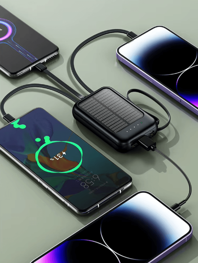 Le power Ultra Puissant batterie solaire 4 en 1 capacité de 50000mAh,30000mAh,     20000mAh, avec torche LED , fiable pour tout appareil électronique
