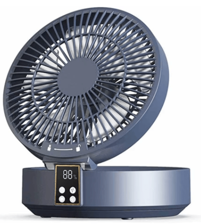 Puissant Ventilateur portable maison & bureau 3 en 1 avec télécommande  circulation Ventilation sur 180 ° lumières LED ,batterie autonomie 3-6 heures