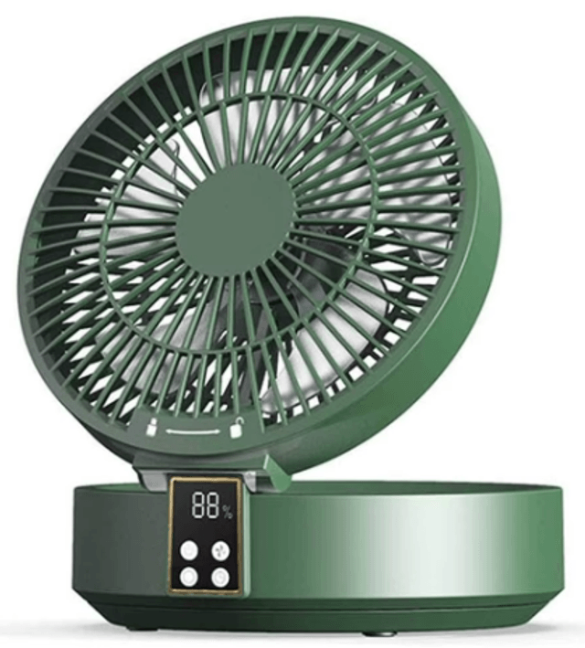 Puissant Ventilateur portable maison & bureau 3 en 1 avec télécommande  circulation Ventilation sur 180 ° lumières LED ,batterie autonomie 3-6 heures